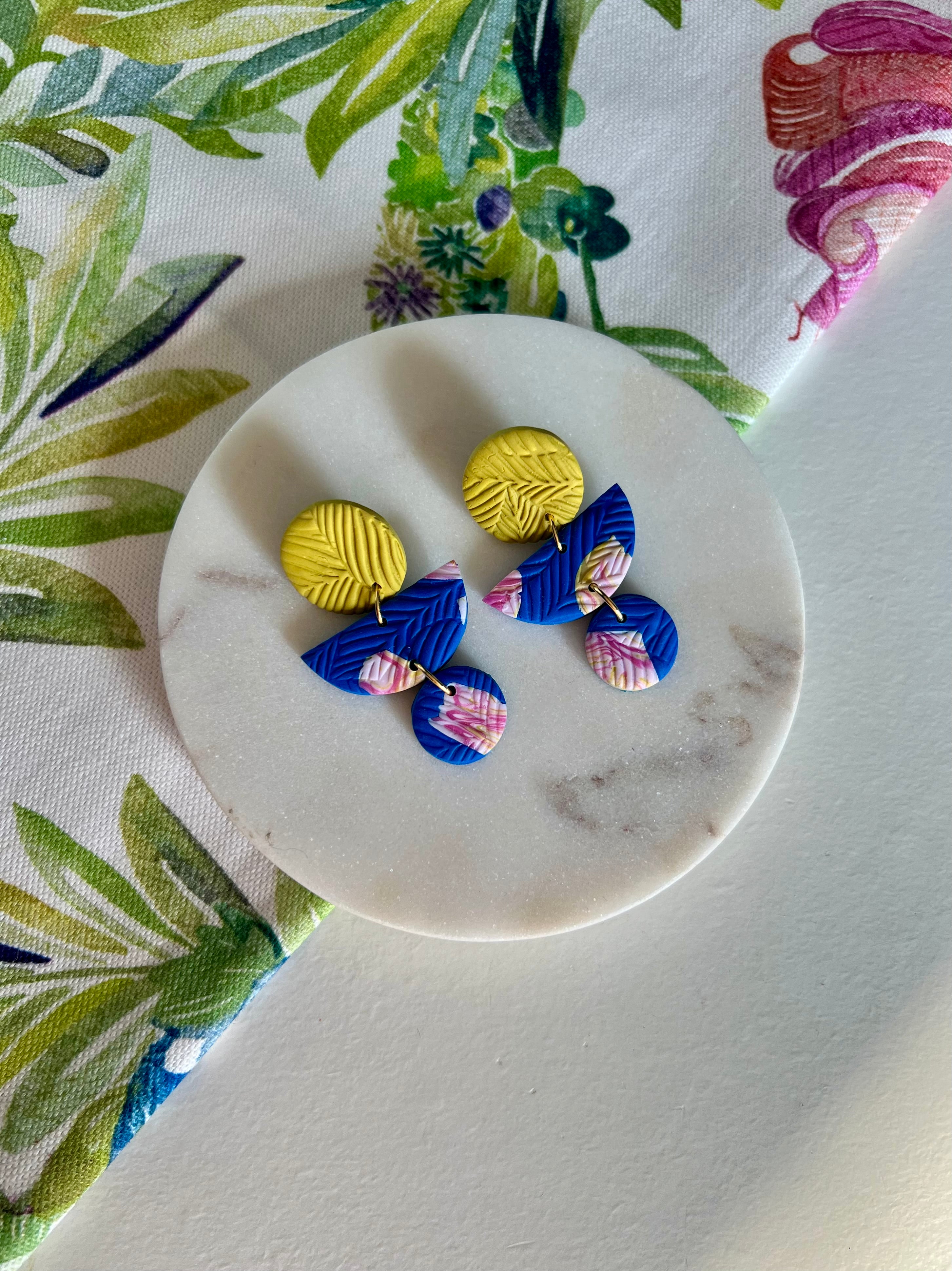 Chartreuse & Electric Blue Earrings