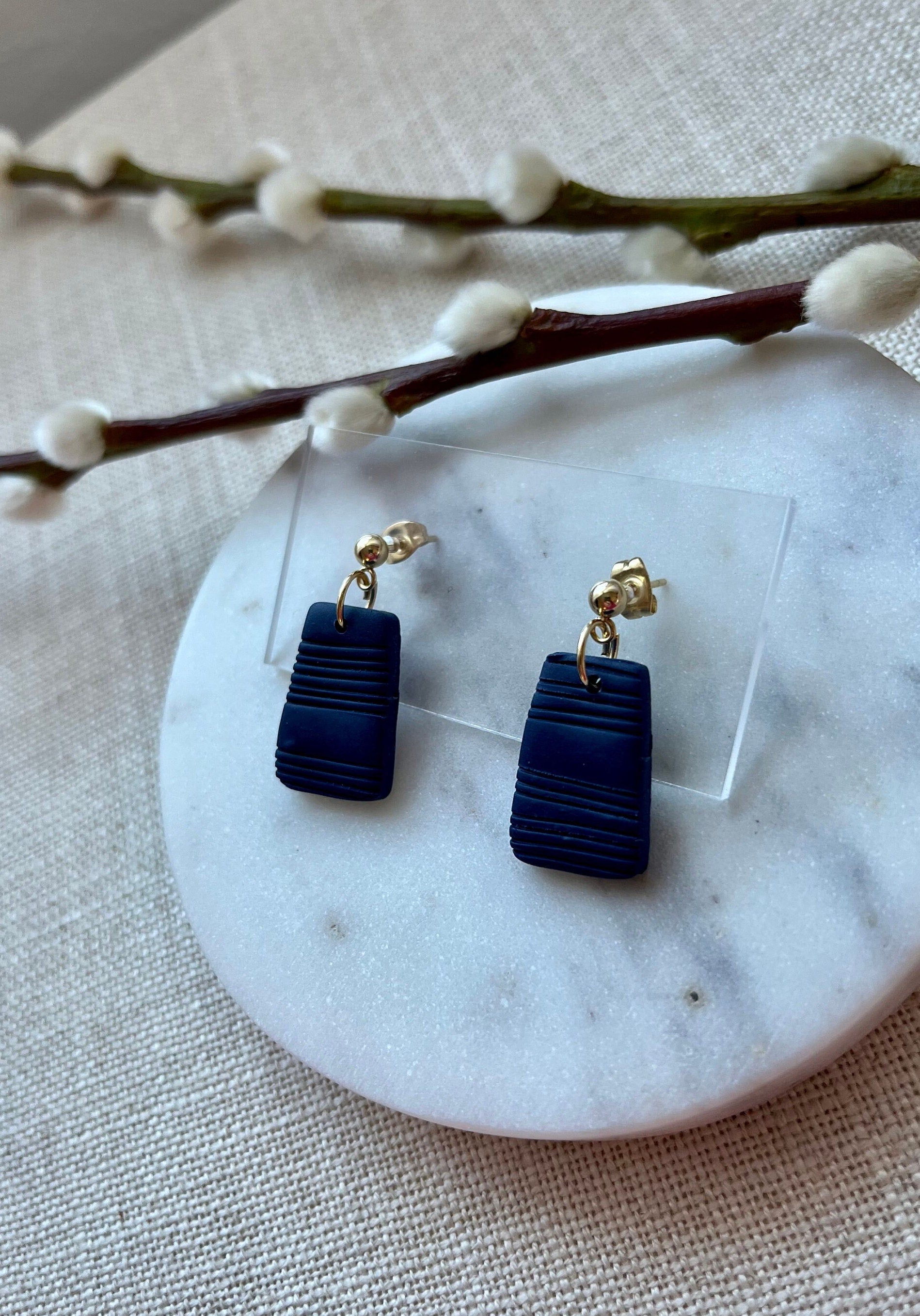 Textured Earrings with 18K Gold Plated Studs