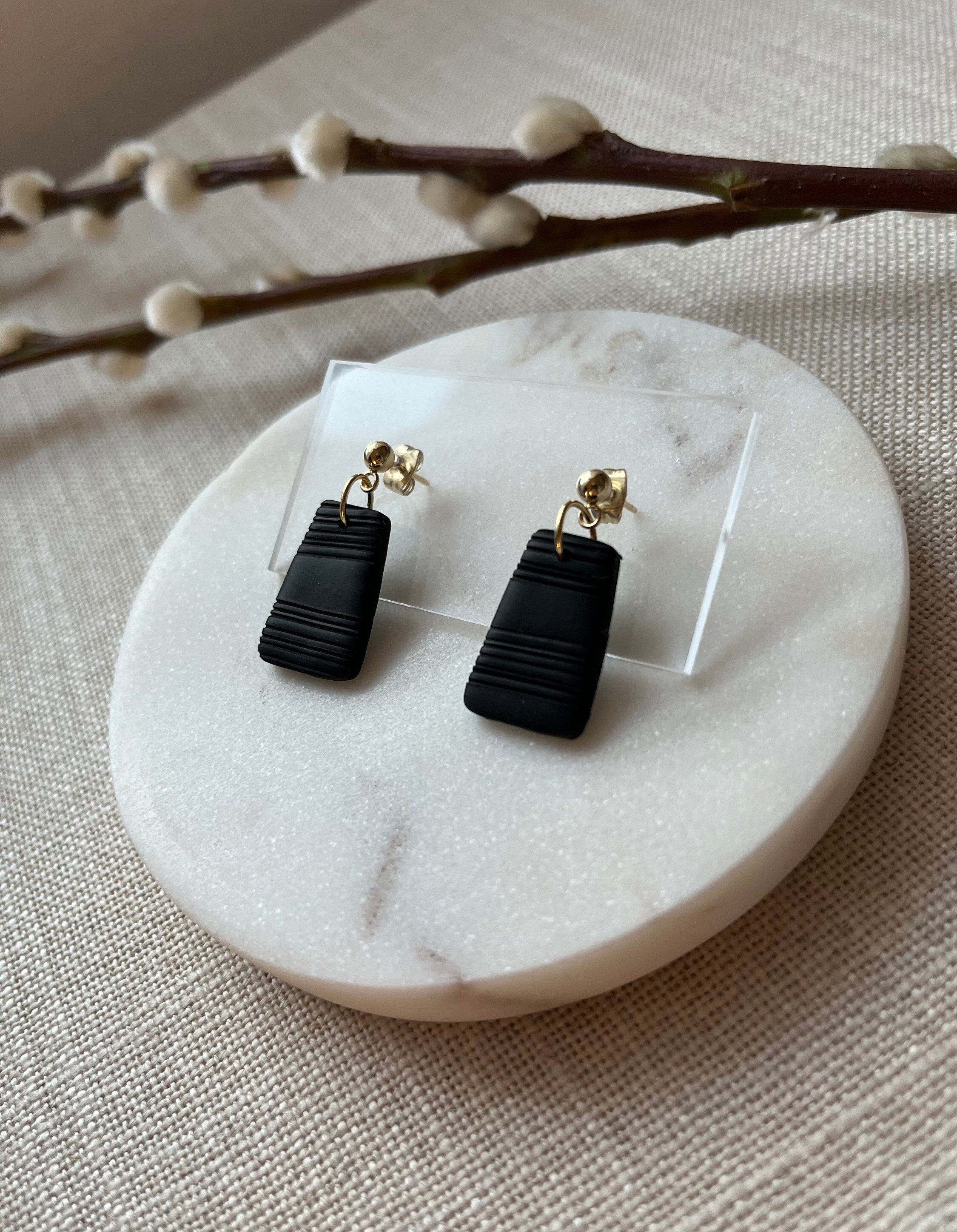 Textured Earrings with 18K Gold Plated Studs