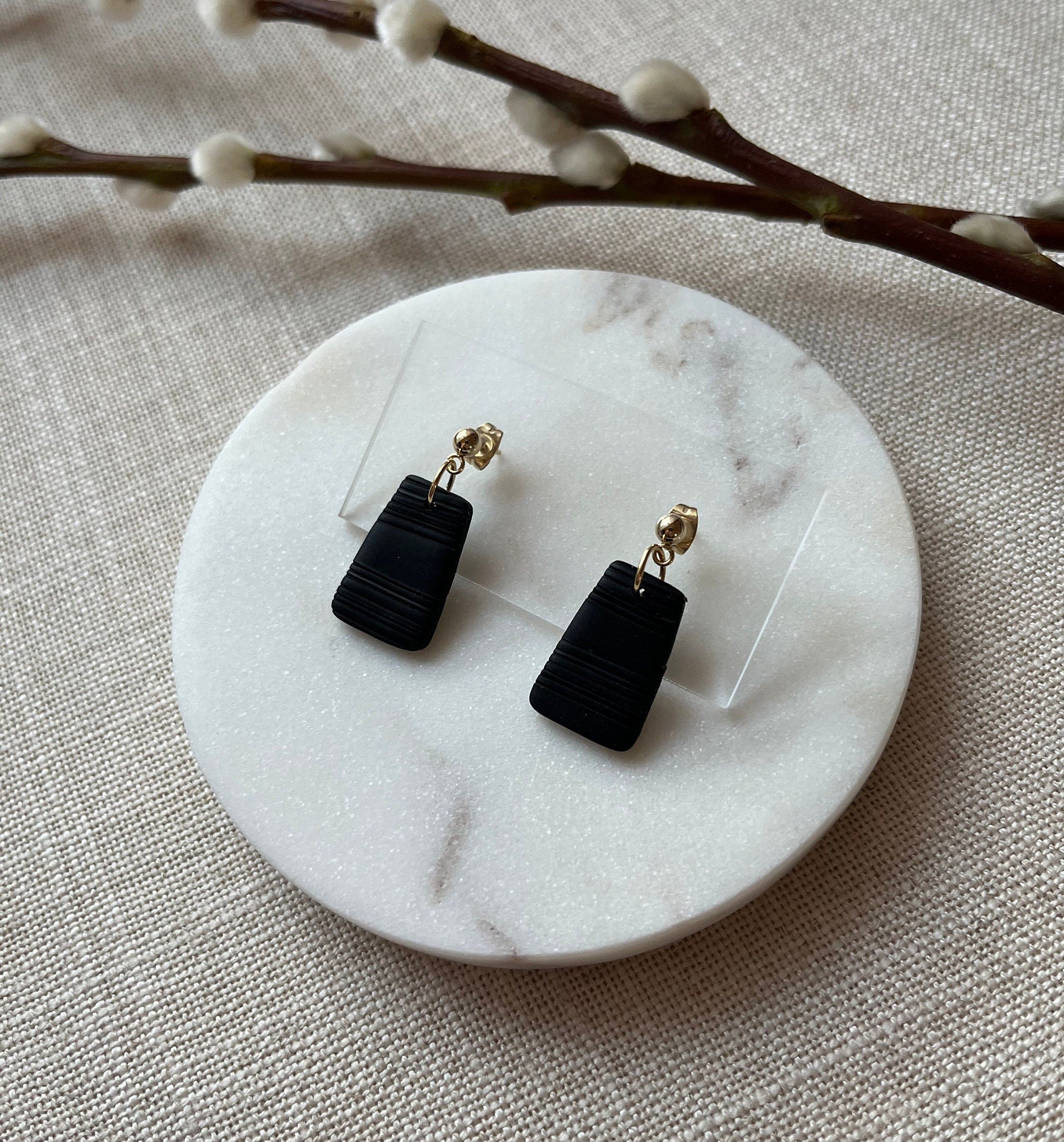 Textured Earrings with 18K Gold Plated Studs