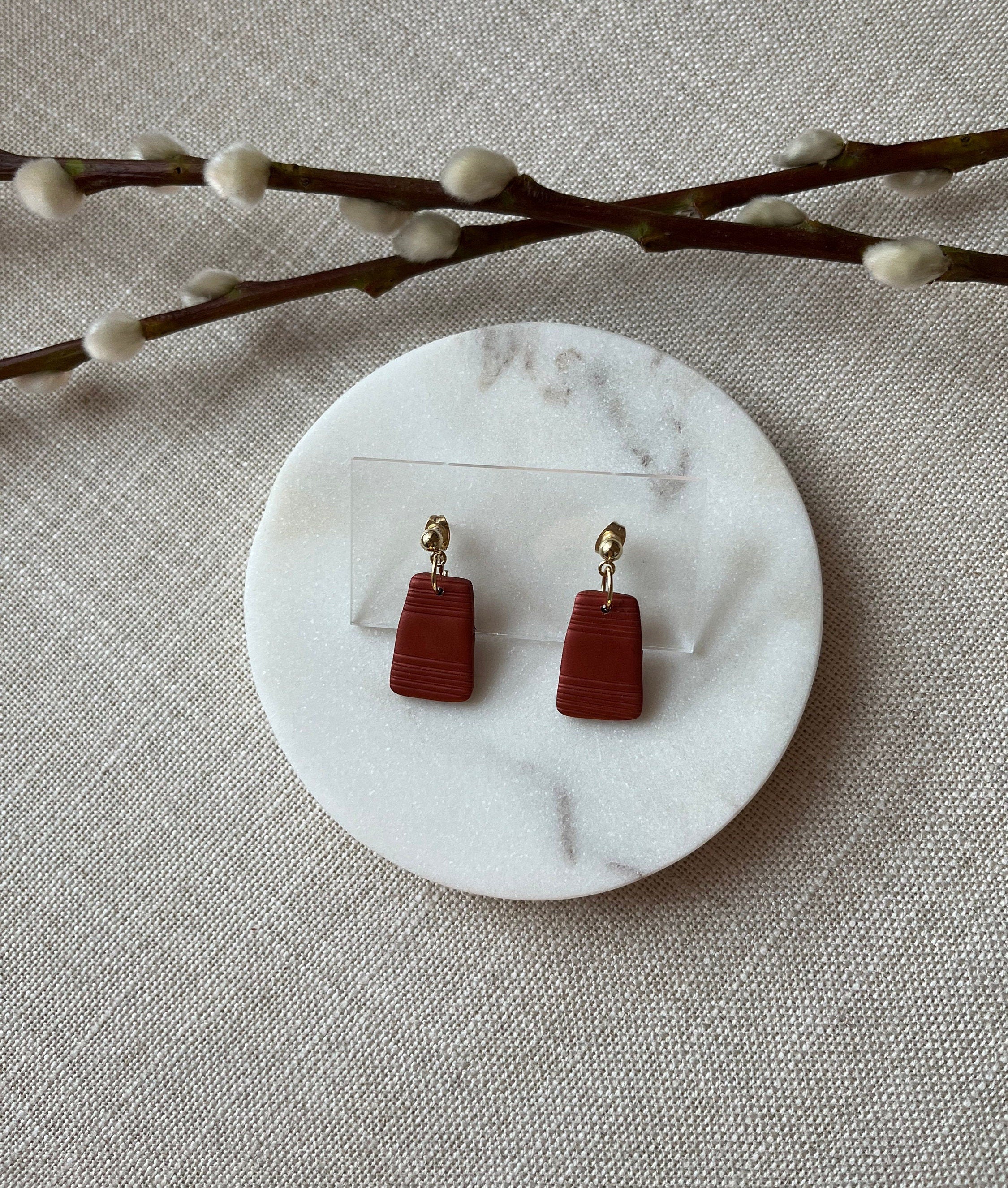 Textured Earrings with 18K Gold Plated Studs