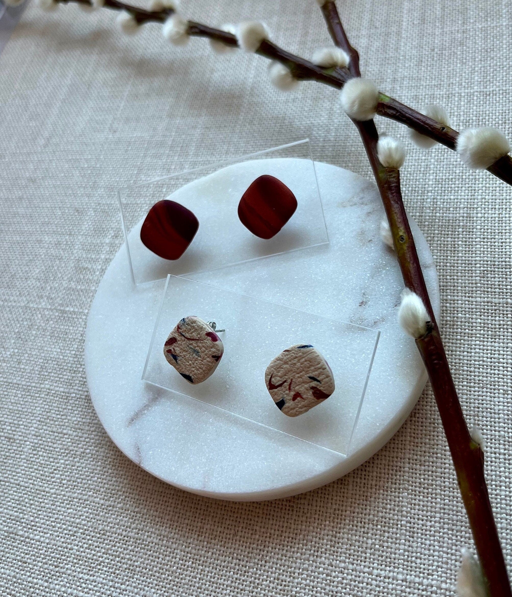 2-Pack Studs: Copper Marble & Multi Flecks