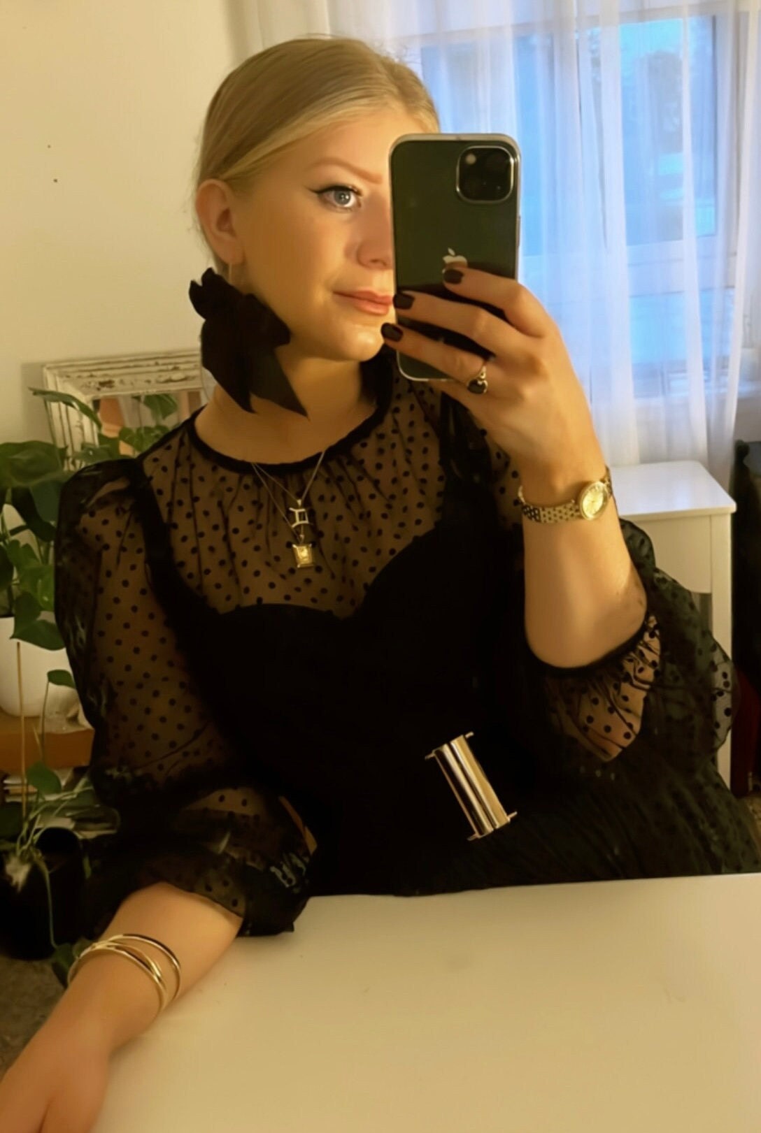 Handmade Chiffon Bow Earrings on 18K Gold Plated Hoops - Limited Edition