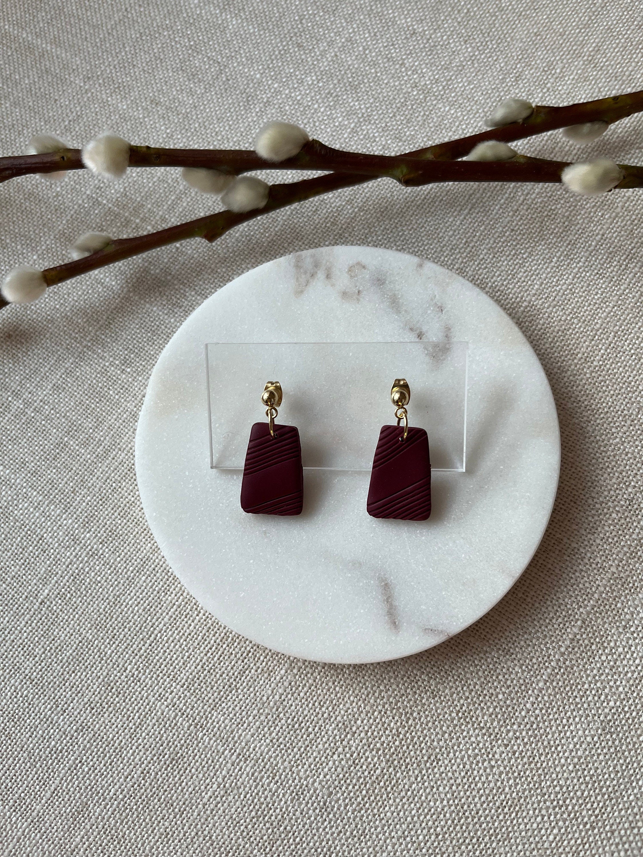 Textured Earrings with 18K Gold Plated Studs