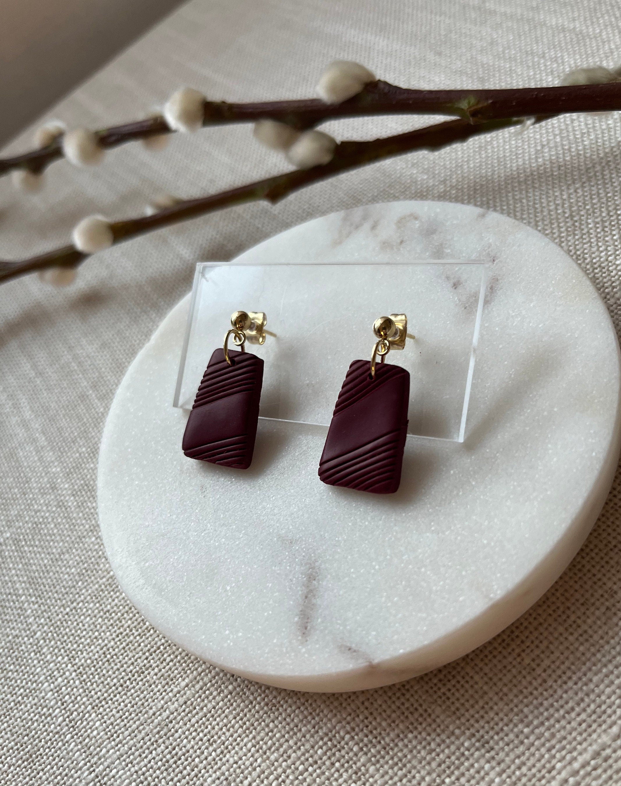 Textured Earrings with 18K Gold Plated Studs