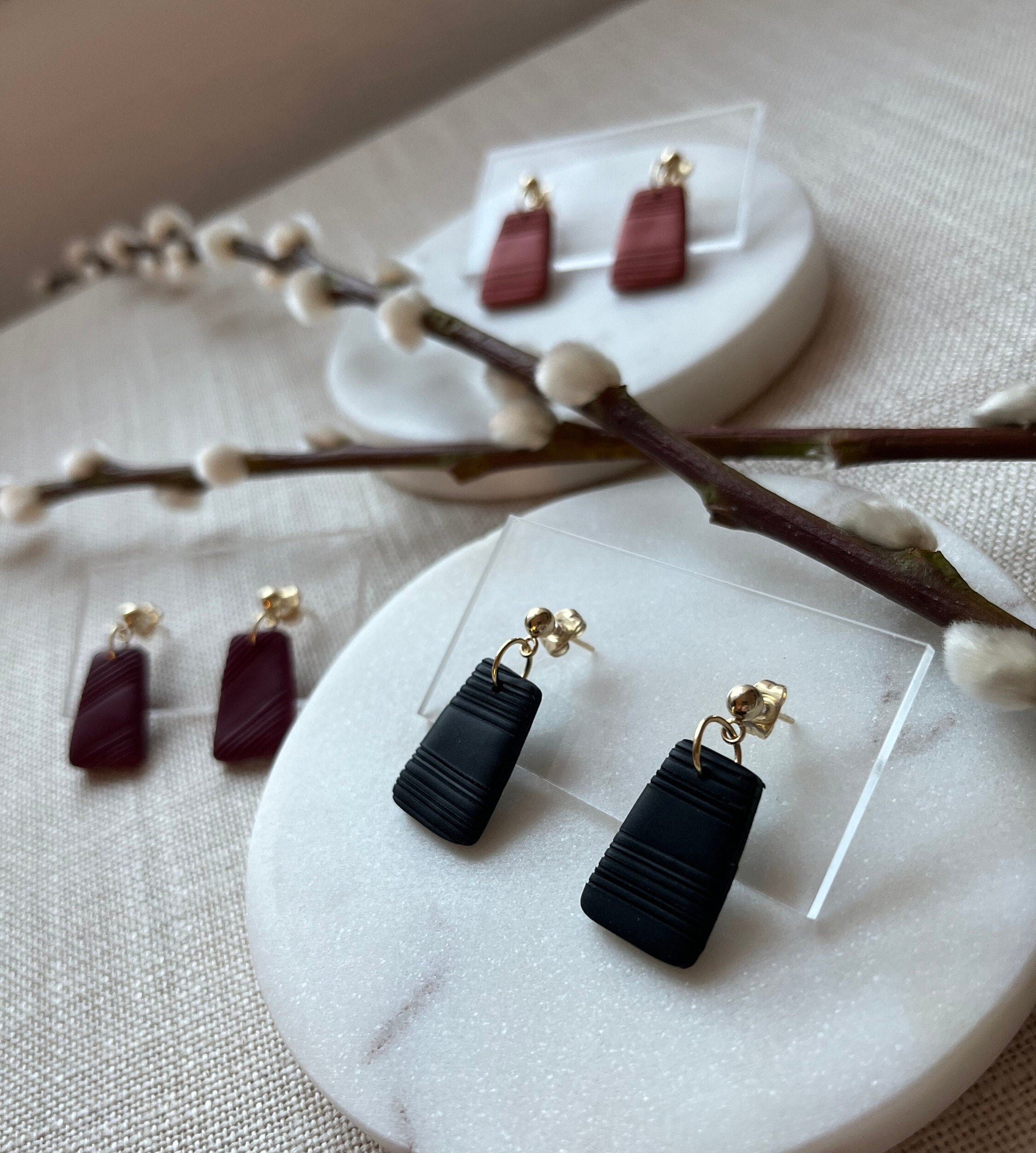 Textured Earrings with 18K Gold Plated Studs