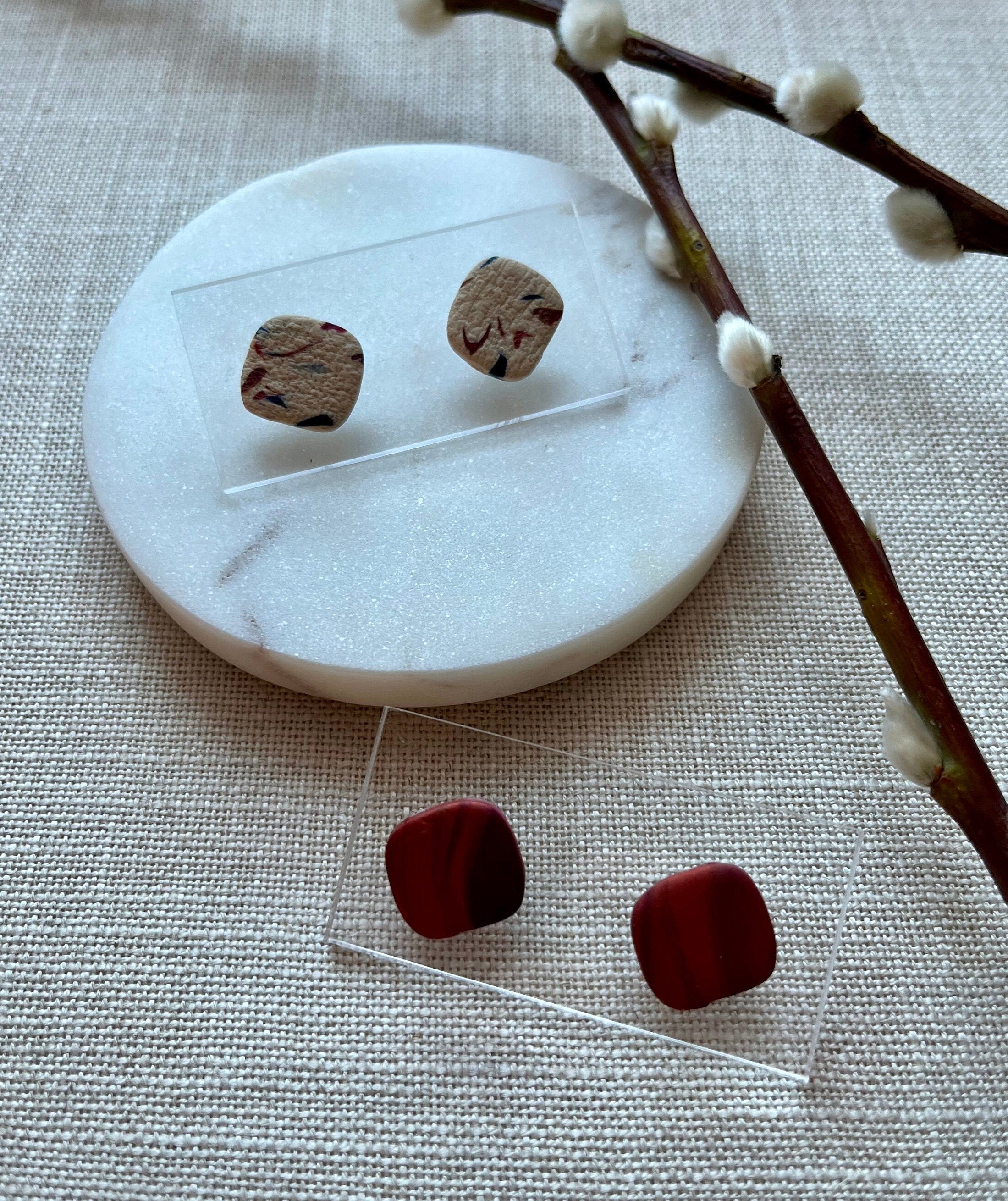 2-Pack Studs: Copper Marble & Multi Flecks