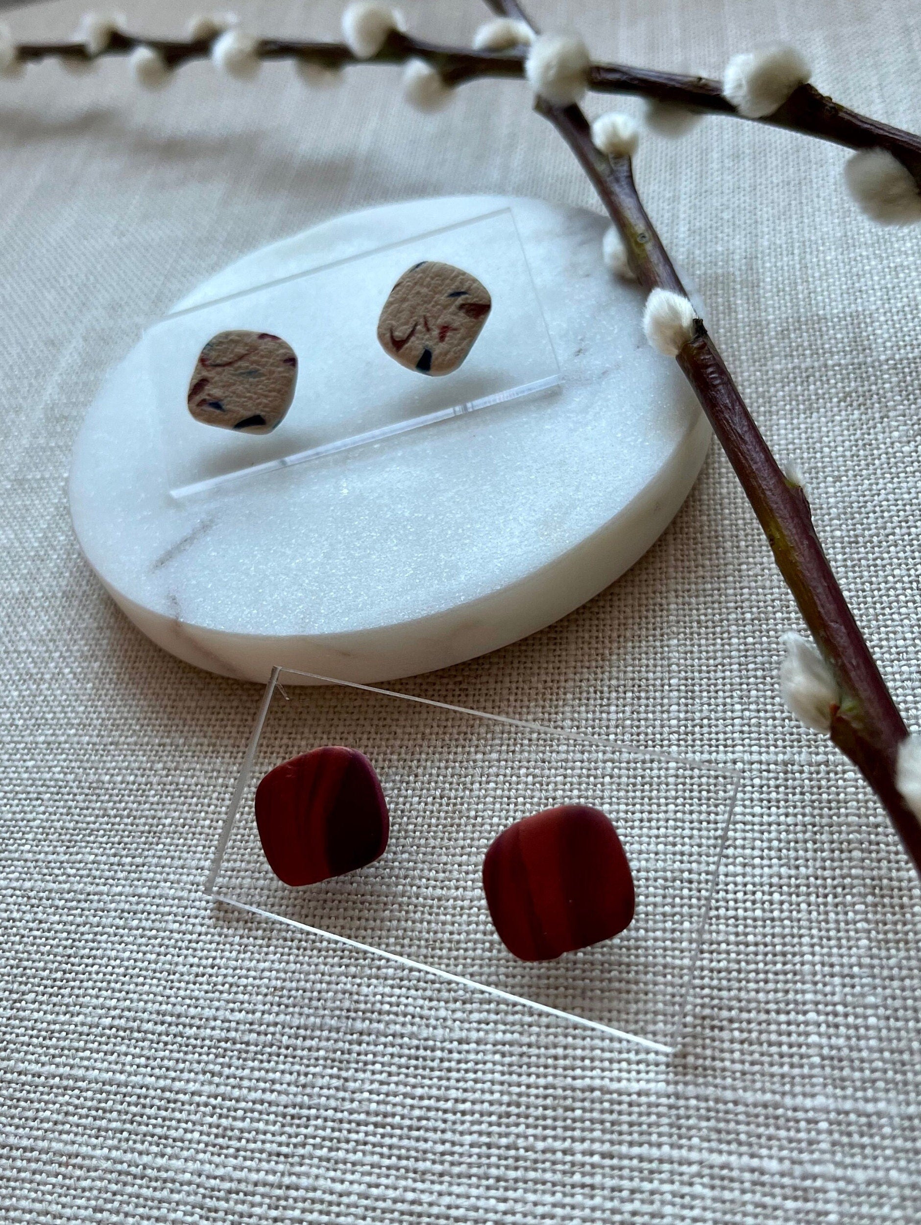 2-Pack Studs: Copper Marble & Multi Flecks