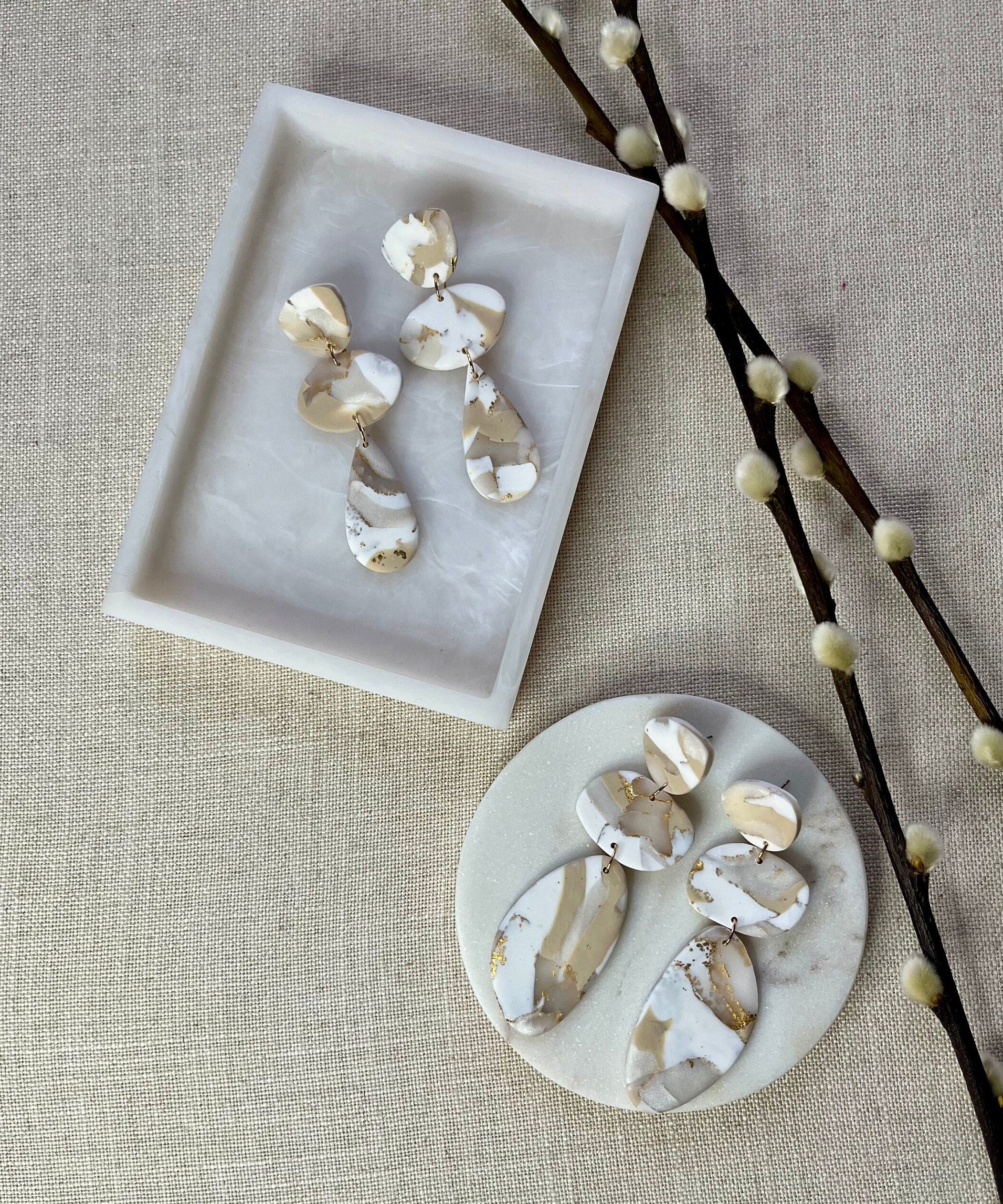 Marbled Pebble Earrings