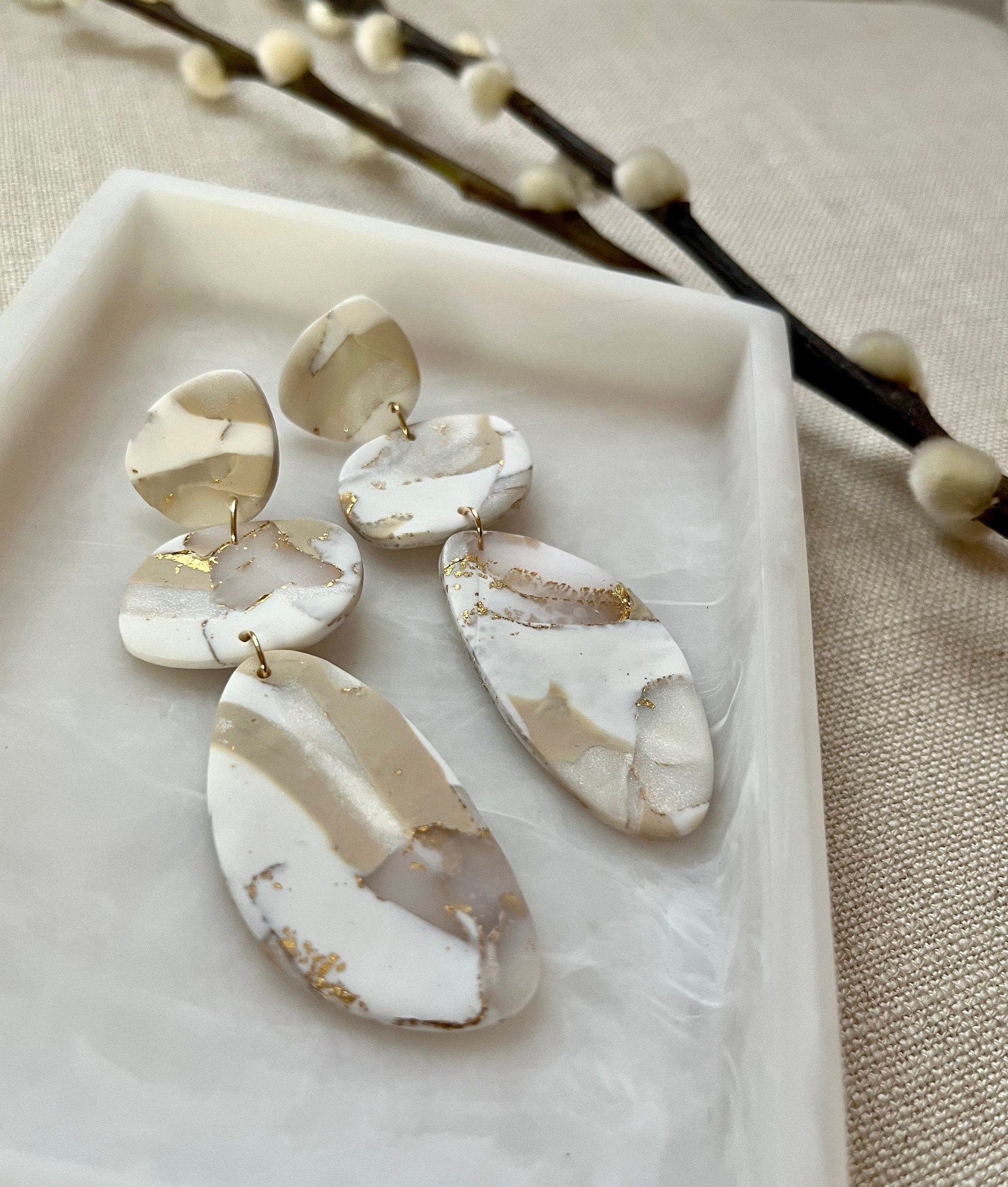 Marbled Pebble Earrings