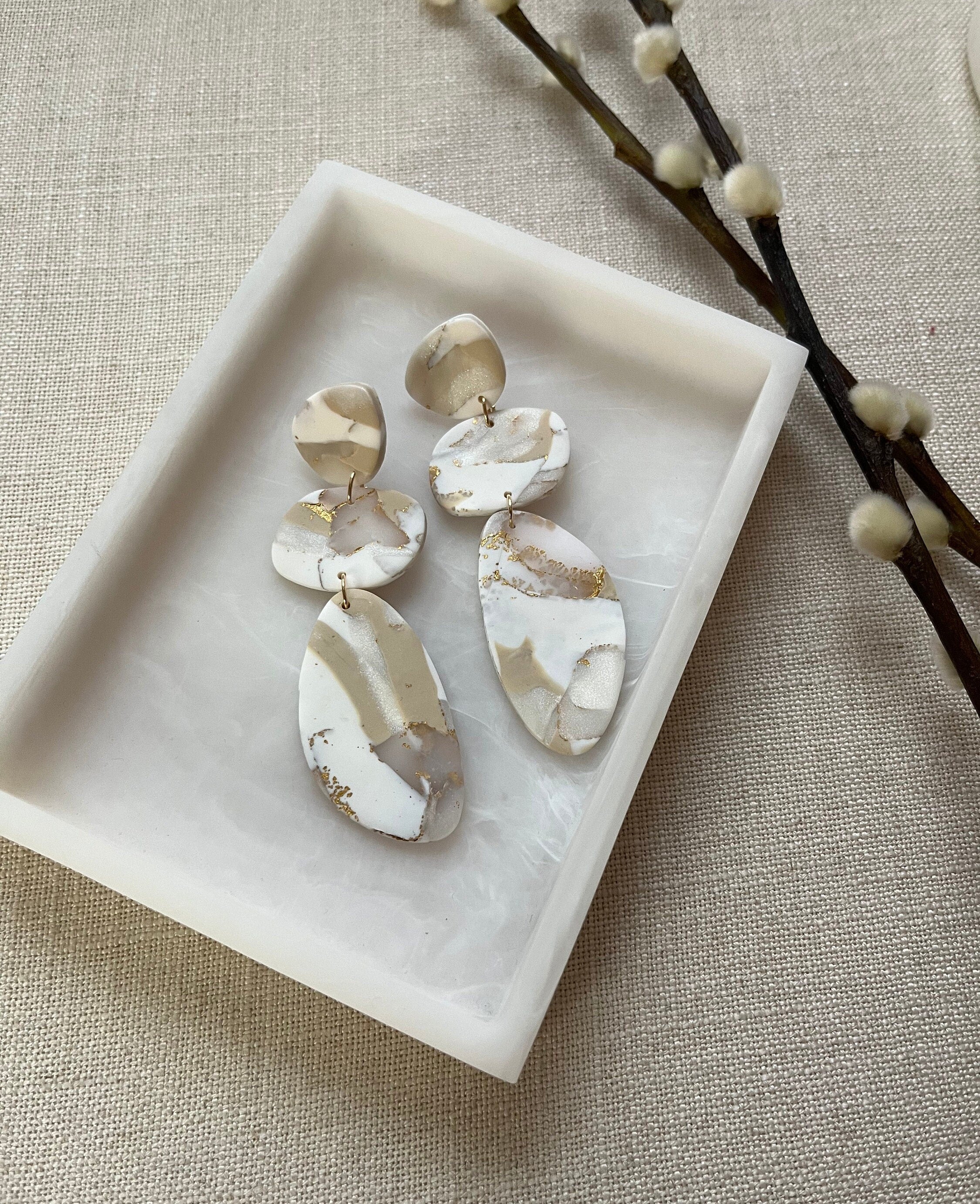 Marbled Pebble Earrings