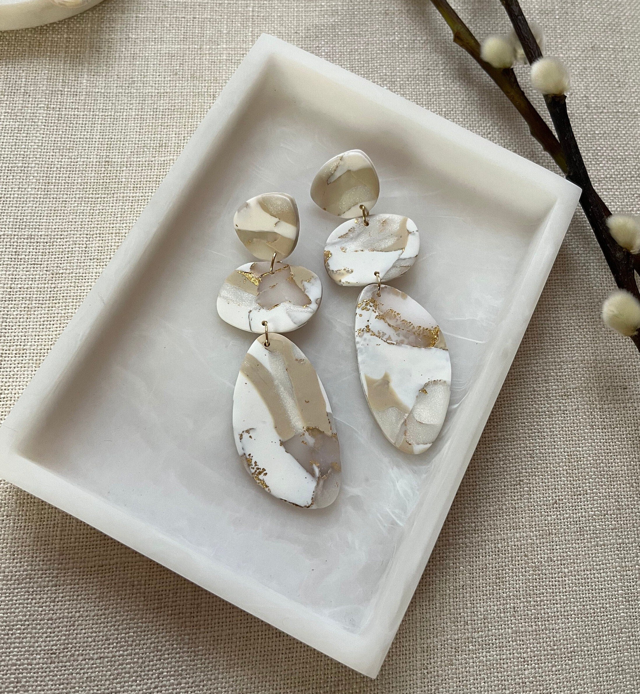 Marbled Pebble Earrings