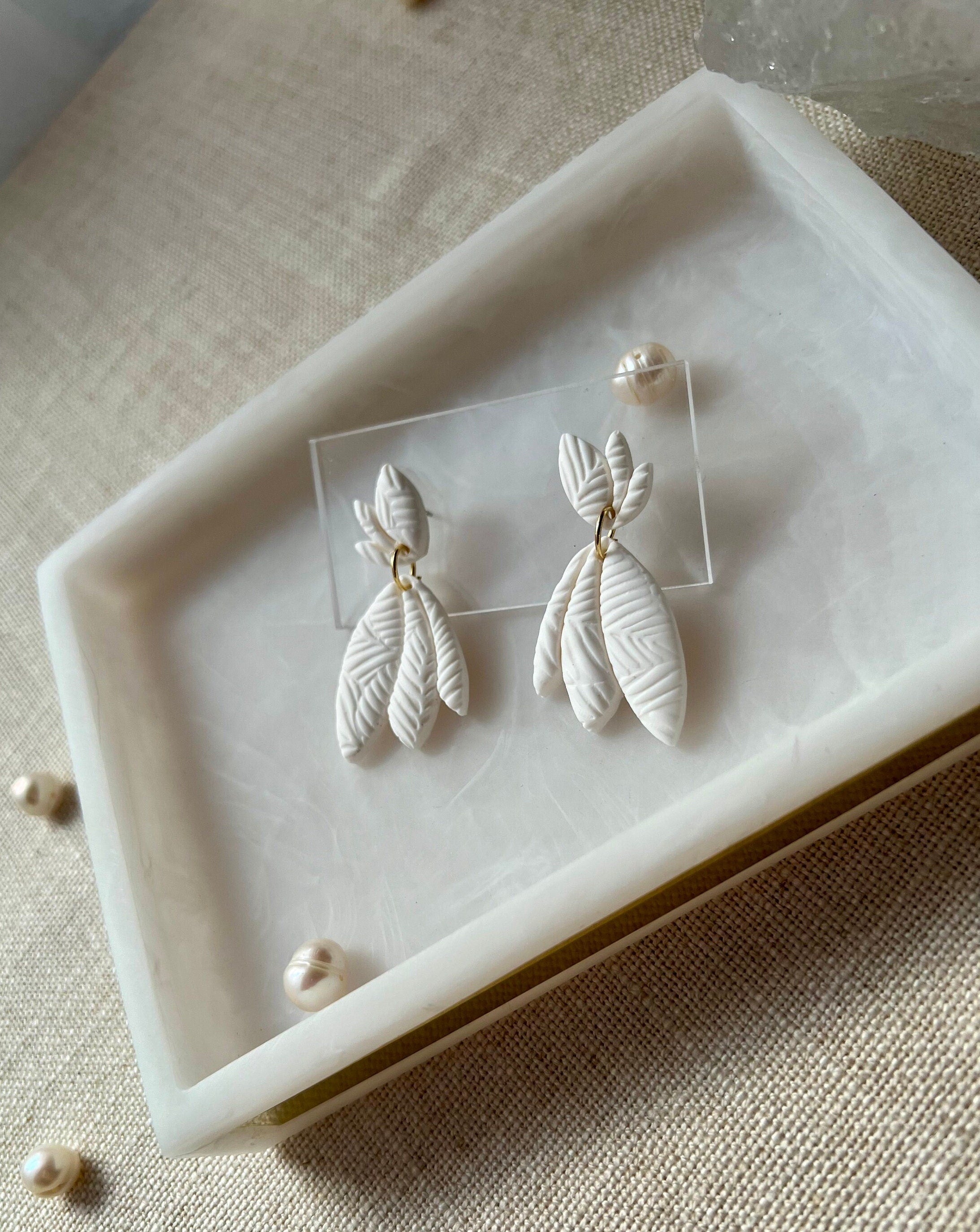 White Snowdrop Earrings