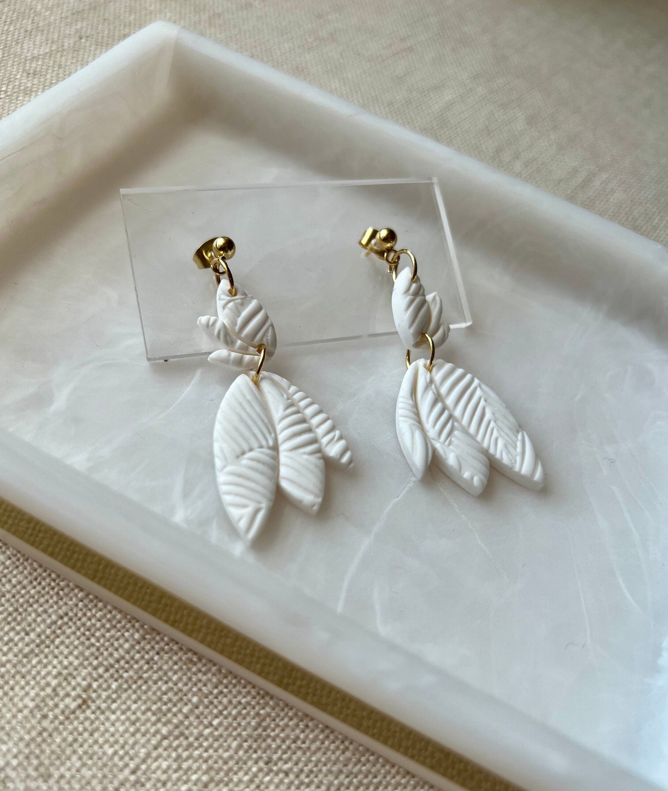 Snowdrop Earrings with 18K Gold Plated Studs