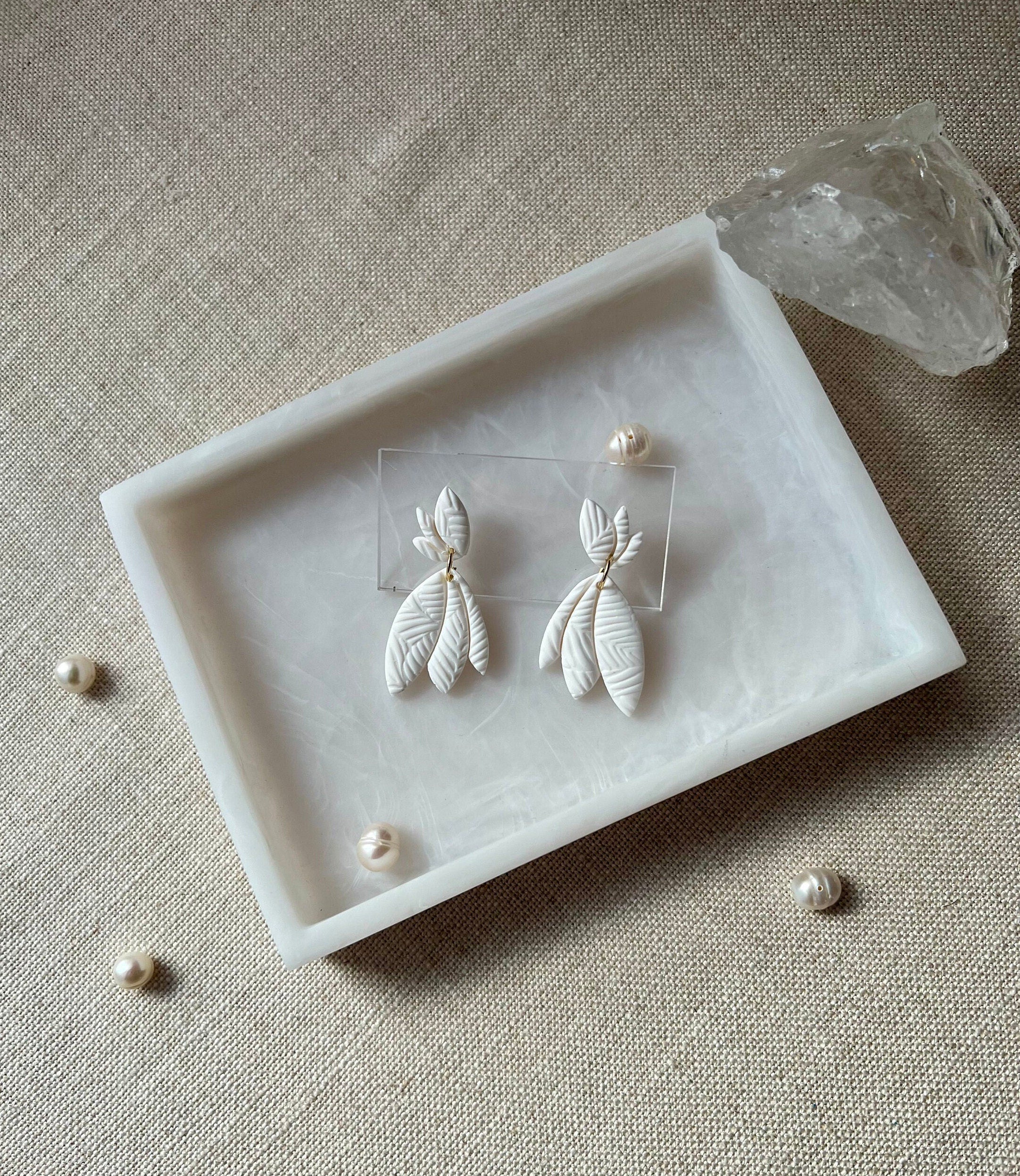 White Snowdrop Earrings