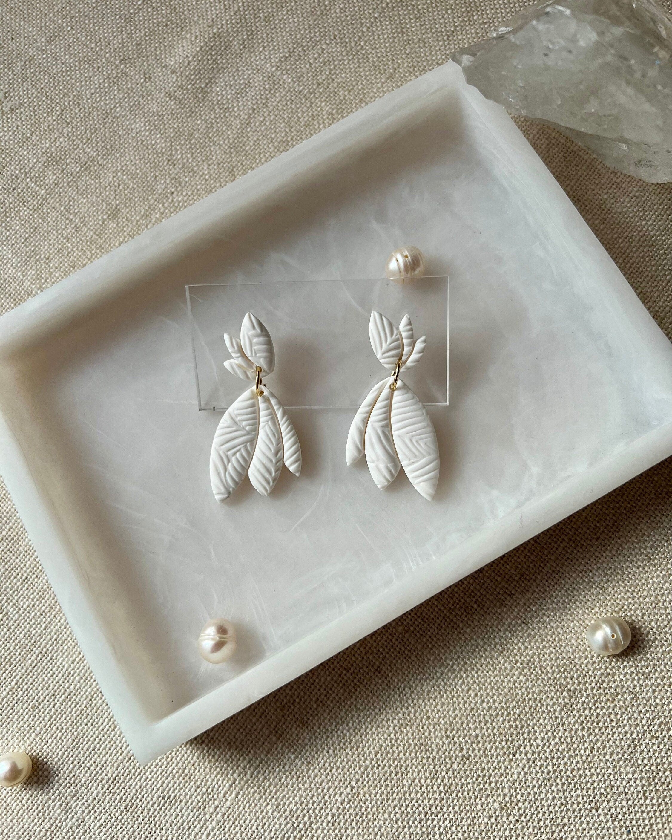 White Snowdrop Earrings