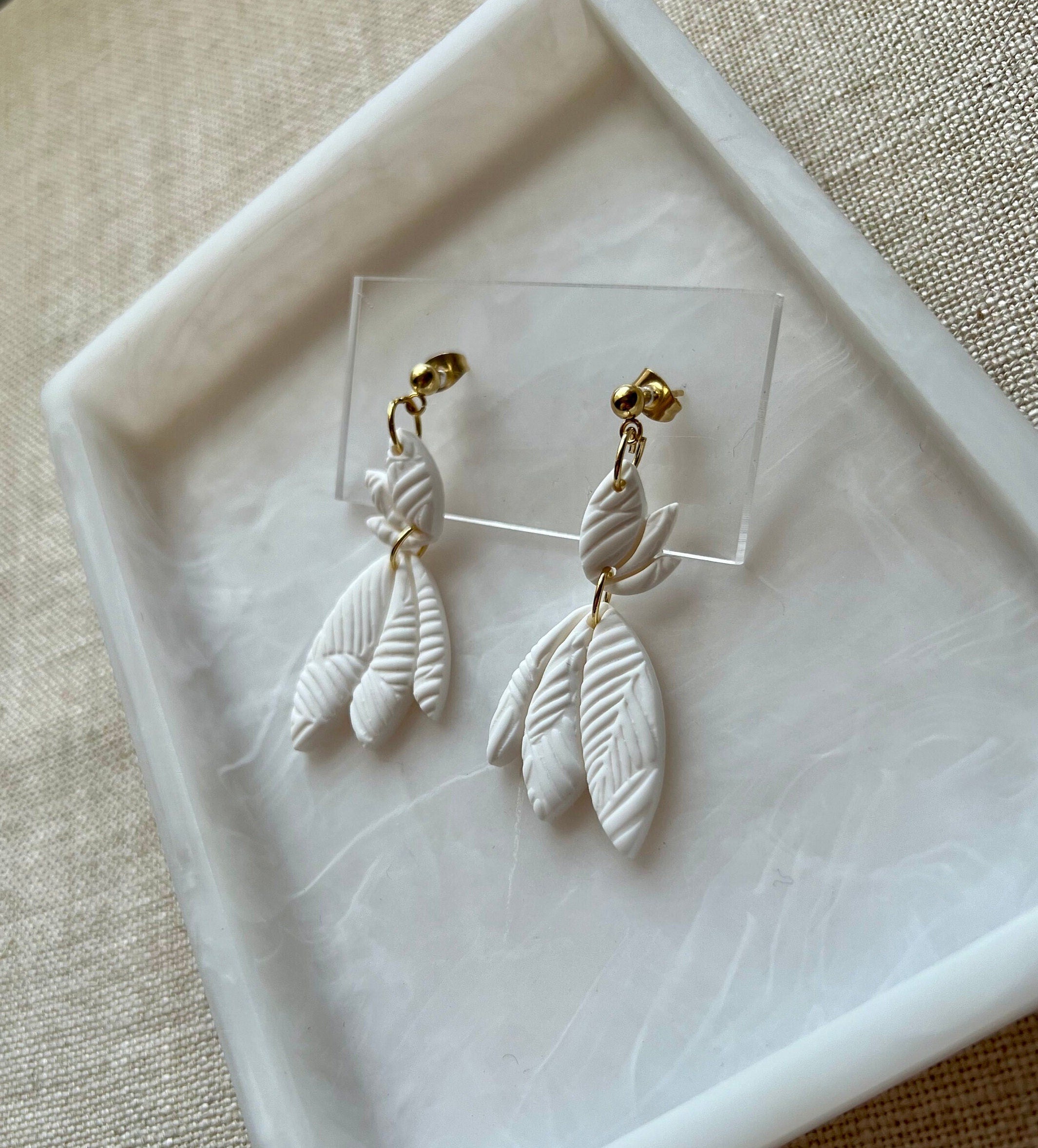 Snowdrop Earrings with 18K Gold Plated Studs