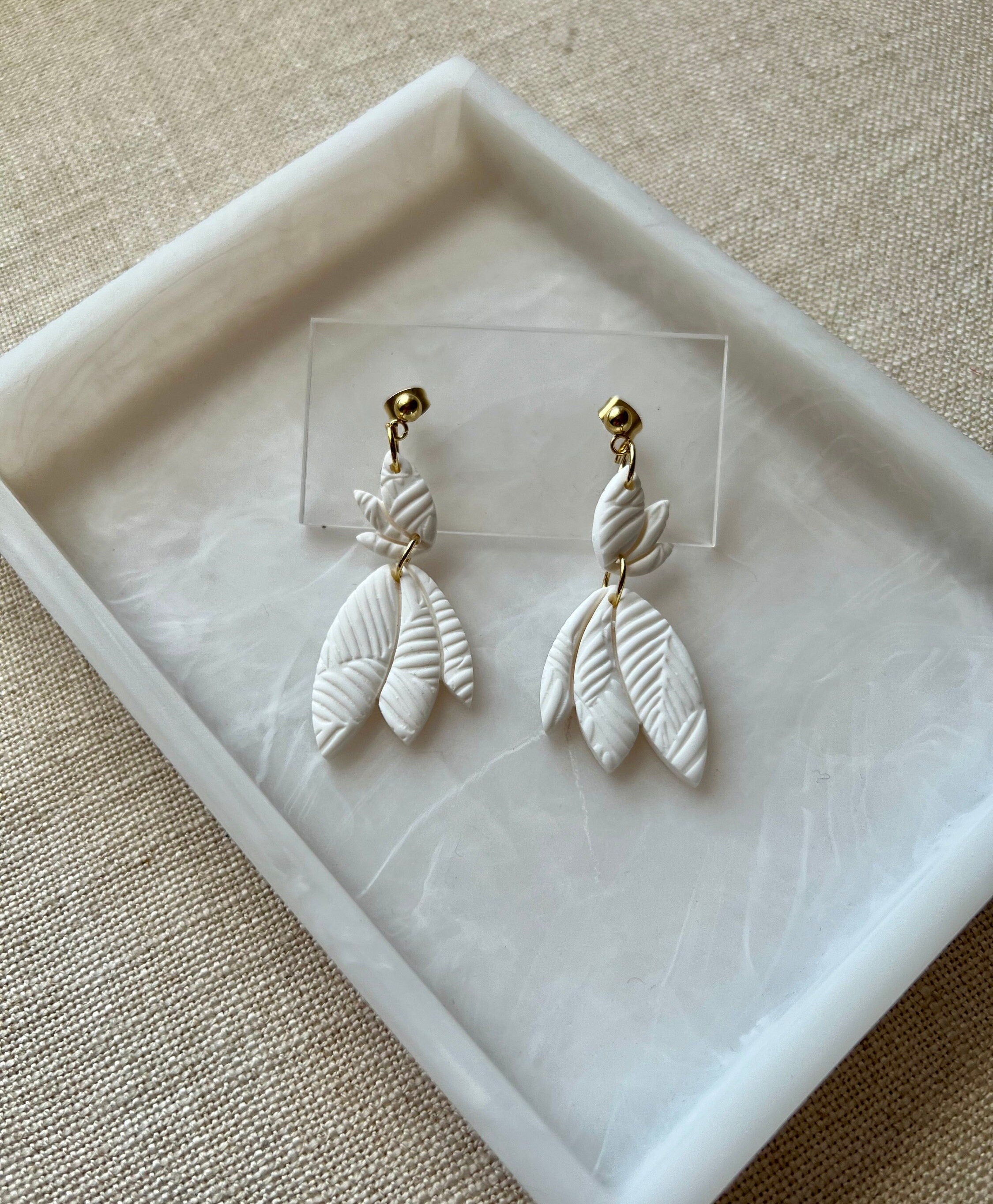 Snowdrop Earrings with 18K Gold Plated Studs